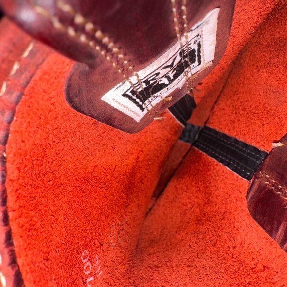 RARE Vintage Frye Square Toe 12R Harness Boots 77250 Red USA Made Women's 8 - Picture 5 of 6